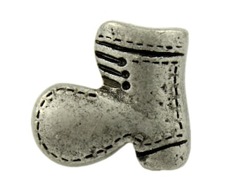 Metal Buttons - Boots Antique Silver Metal Shank Buttons - 15mm - 5/8 inch - 6 pcs