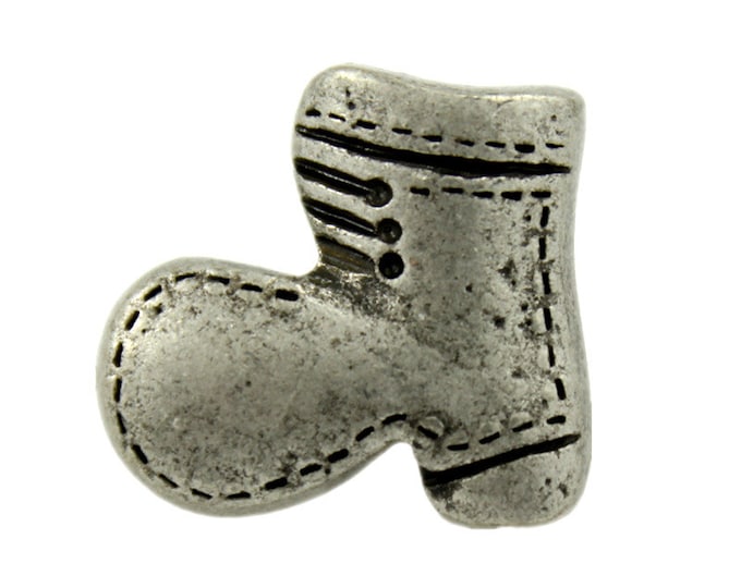 Metal Buttons - Boots Antique Silver Metal Shank Buttons - 15mm - 5/8 inch - 6 pcs