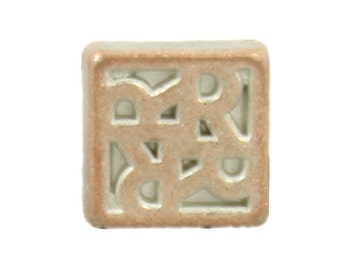 Metal Buttons - Square Flower Motif Copper White Metal Shank Buttons - 6mm - 7/32 inch - 10 pcs