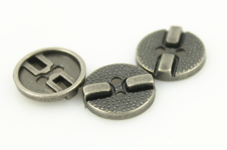 Metal Buttons Gray Silver Locking Device Design Holes | Etsy