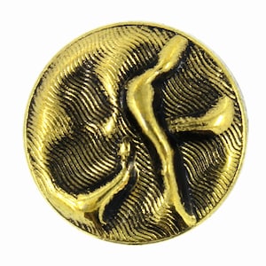 Metal Buttons - Folds Antique Gold Metal Shank Buttons - 18mm - 11/16 inch - 6 pcs