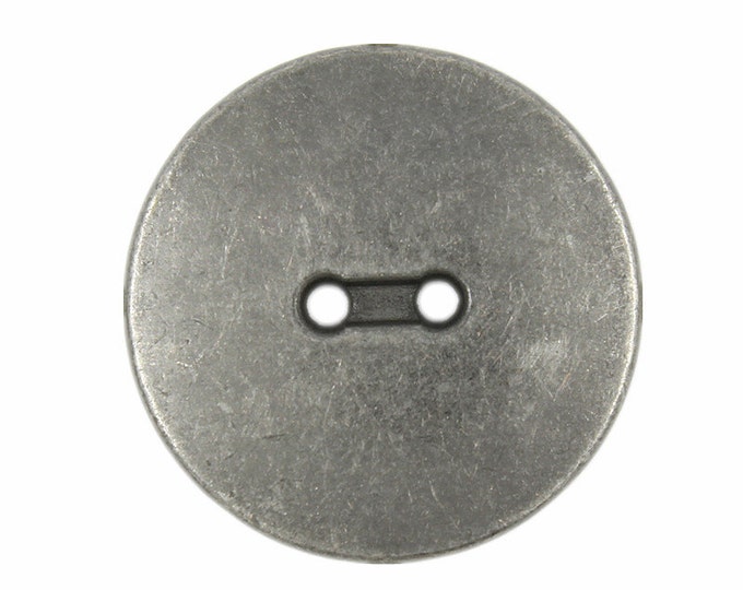 Metal Buttons - Convex Gunmetal Hole Buttons - 23mm - 7/8 inch - 6 pcs