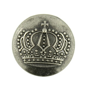 Metallknöpfe - Grau Silber Kronen-Emblem Metall Ösen Knöpfe - 20 mm - 3/4 Zoll - 6 Stk