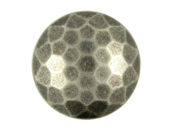 Metal Buttons - Beautiful Honeycomb Surface Gray Silver Metal Shank Buttons - 17mm - 11/16 inch - 6 pcs