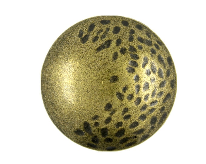 Metal Buttons - Crescent Dapple Antique Brass Metal Shank Buttons - 23mm - 7/8 inch - 6 pcs