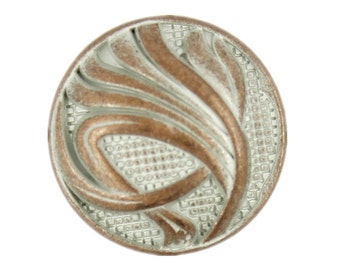 Metal Buttons - Dynamic Water Metal Shank Buttons in Copper Patina Color - 20mm - 3/4 inch - 4 pcs