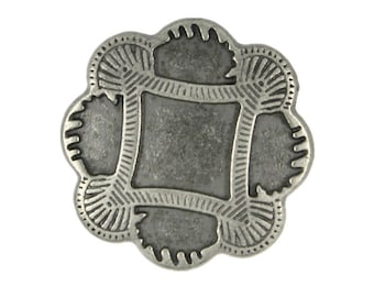 Metal Buttons - Flower Shaped Gray Silver Metal Shank Buttons  - 21mm - 13/16 inch - 6 pcs