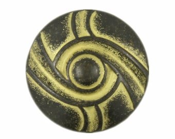 Metal Buttons - Storm Eye Yellow Gunmetal Metal Shank Buttons - 17mm - 11/16 inch - 6 pcs