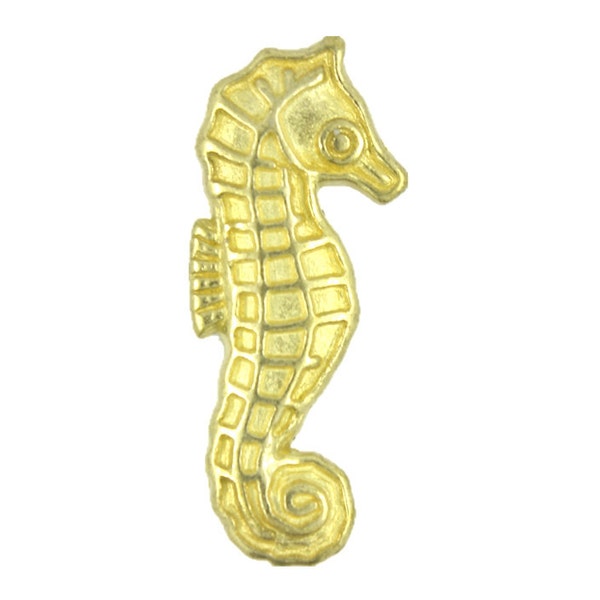 Metal Buttons - Seahorse Gold Metal Shank Buttons - 26mm - 1 inch - 4 pcs