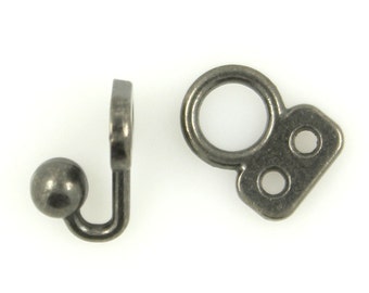 HOOK And EYE Cloak Clasp Gunmetal Fasteners. 5 Pairs.