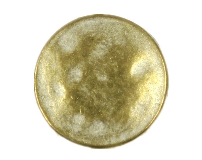 Metal Buttons - Brass White Metal Shank Buttons - 15mm - 5/8 inch - 6 pcs
