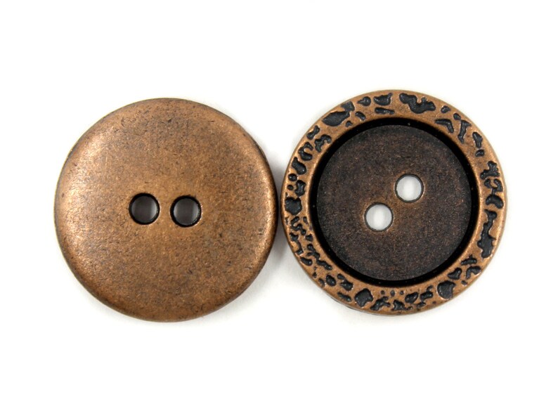 Metal Buttons - Stone Texture Thicken Border Copper Metal Hole Buttons ...