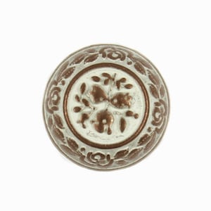 Metal Buttons - Truncated Cone Shaped Flower Carving Copper White Metal Shank Buttons - 15mm - 5/8 inch - 6 pcs