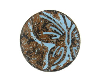 Metal Buttons - Blue Patina Butterfly Metal Shank Buttons - 17mm - 11/16 inch - 6 pcs