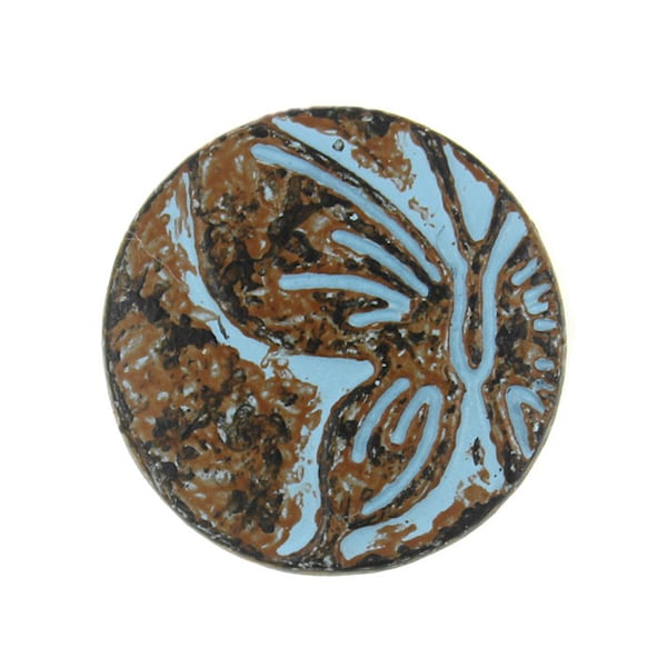 Metal Buttons - Blue Patina Butterfly Metal Shank Buttons - 17mm - 11/16 inch - 6 pcs