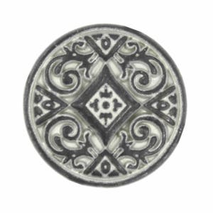 Metal Buttons - Flower Lattice Gunmetal White Metal Shank Buttons - 15mm - 5/8 inch - 6 pcs