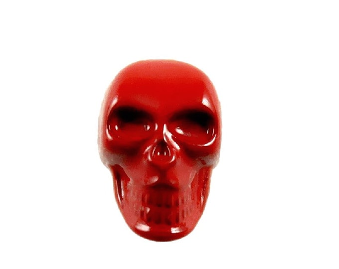 Red Skull Metal Shank Buttons - 16mm - 5/8 inch - 6 pcs