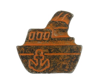 Nautical Metal Buttons - Big Boat Rust Metal Shank Buttons - 18mm - 11/16 inch - 3 pcs