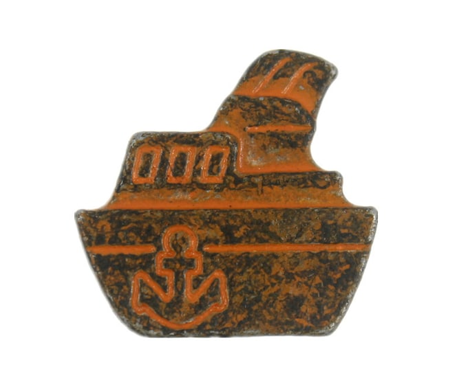 Nautical Metal Buttons - Big Boat Rust Metal Shank Buttons - 18mm - 11/16 inch - 3 pcs