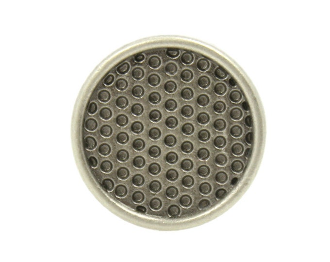 Metal Buttons - Beautiful Honeycomb Surface Gray Silver Metal Shank Buttons - 15mm - 5/8 inch - 6 pcs