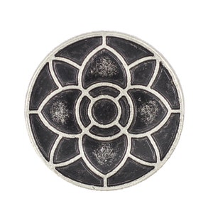 Flower Blossom Antique Silver Metal Shank Buttons - 20mm - 3/4 inch - 6 pcs