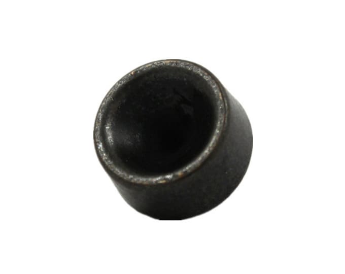 Metal Buttons - Funnel Center Gunmetal Cylindrical Metal Shank Buttons - 10mm - 3/8 inch - 6 pcs
