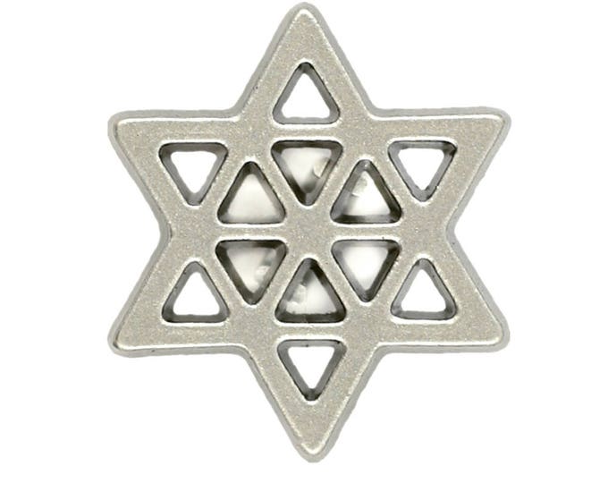 Metal Buttons - Hexagon Pearl Silver Openwork Metal Shank Buttons - 18mm - 11/16 inch - 6 pcs