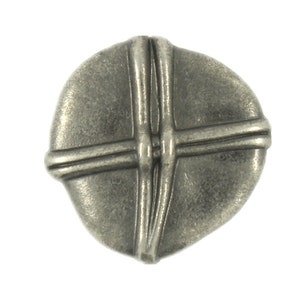 Metal Buttons - Looped Stone Metal Shank Buttons in Gray Silver Color  - 18mm - 11/16  inch - 6 pcs