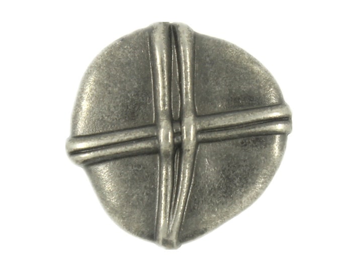 Metal Buttons - Looped Stone Metal Shank Buttons in Gray Silver Color  - 18mm - 11/16  inch - 6 pcs