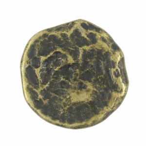 Metal Buttons - Hammered Surface Antiqued Brass Shank Buttons - 20mm - 3/4 inch - 6 pcs
