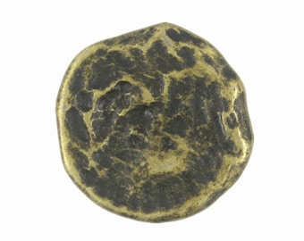 Metal Buttons - Hammered Surface Antiqued Brass Shank Buttons - 20mm - 3/4 inch - 6 pcs