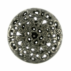 Metal Buttons - Gray Silver Hoya flower Metal Shank Buttons - 17mm - 11/16 inch - 6 pcs