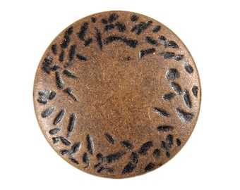 Metal Buttons - Hammered Edge Antique Copper Metal Buttons - 25mm - 1 inch - 6 pcs