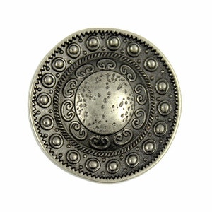 Metallknöpfe - Perlen um die Kuppel grau Silber Metall Schaft Knöpfe - 23mm - 7/8 Zoll - 6 Stück