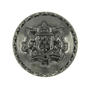 Metall-Knöpfe - Pferd Krone Schild Gunmetal Metall Schaft Buttons - 25mm - 1 Zoll - 6 Stück