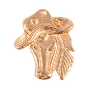 Horse Metal Buttons - Cowboy Horse Rose Gold Metal Shank Buttons - 23mm - 7/8 inch - 3 pcs