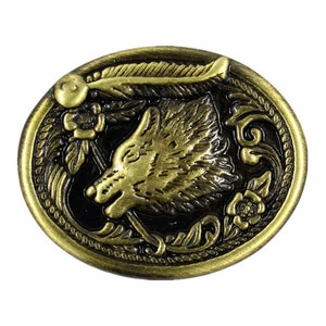 Wolf Totem Concho Brass Metal Rivet Set - 33mm - 1 1/4 inch - 1 piece
