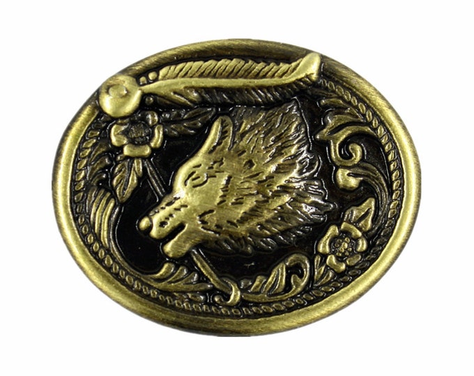 Wolf Totem Concho Brass Metal Rivet Set - 33mm - 1 1/4 inch - 1 piece