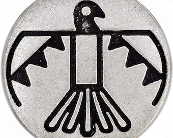Metal Buttons - Aztec Bird Antique Silver Metal Shank Buttons - 20mm - 3/4 inch - 6 pcs