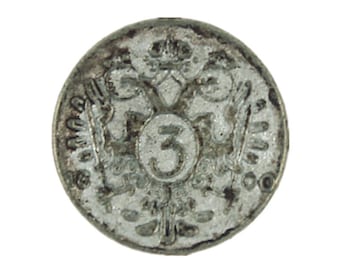 Metal Buttons - Rusted Copper Byzantine Double-headed Eagle Metal Shank Buttons - 14mm - 9/16 inch - 6 pcs