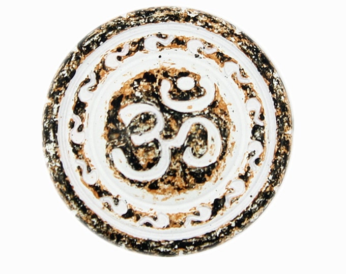 OM White Rust Metal Buttons - 21mm - 13/16 inch - 6 pcs