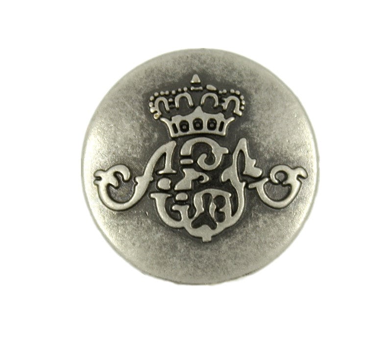 Metal Buttons Monogram Metal Buttons Gray Silver Color 