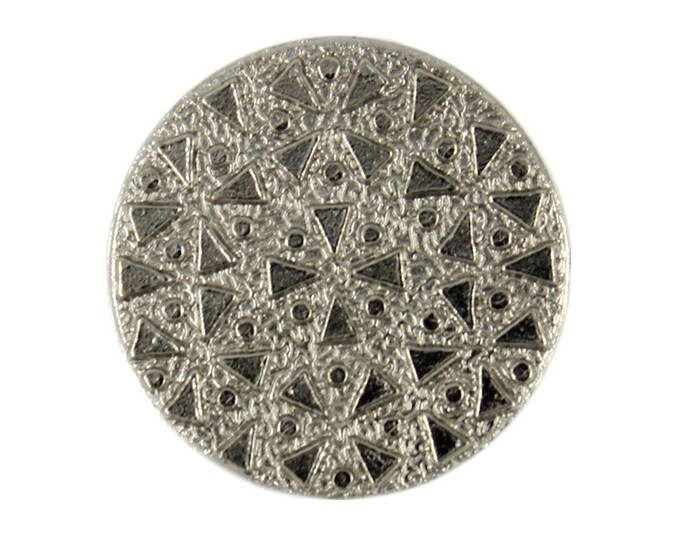 Metal Buttons - Mosaics Pattern Gunmetal Metal Shank Buttons - 20mm - 3/4 inch - 6 pcs