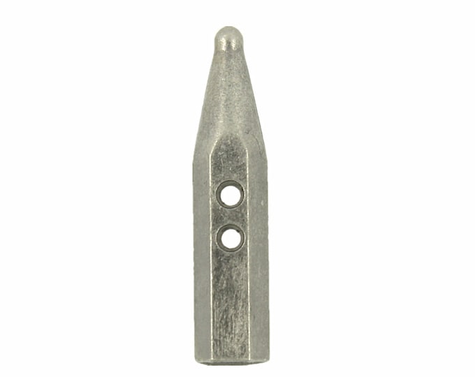 Metal Buttons - Pencil Stub Gray Silver Metal Hole Buttons - 25mm - 1 inch - 6 pcs