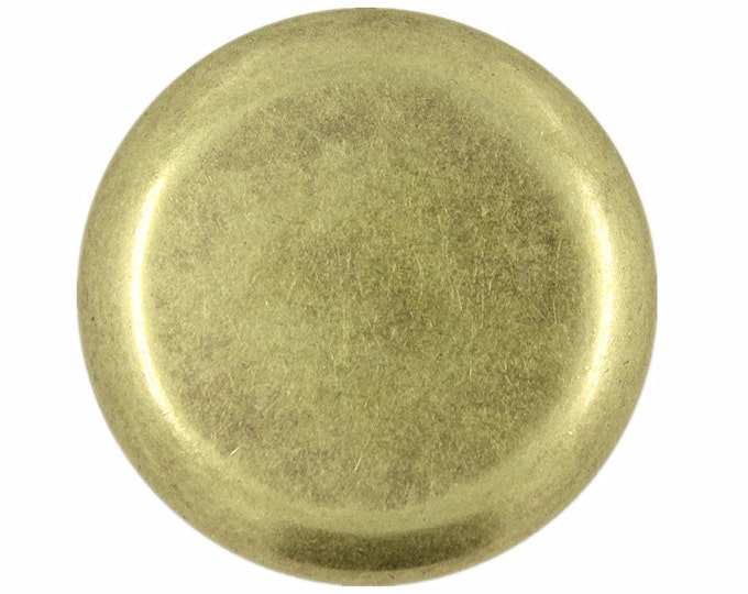Metal Buttons - Flat Antique Brass Metal Shank Buttons - 45mm - 1 3/4 inch - 6 pcs