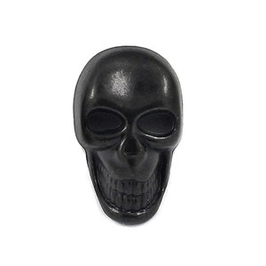 Black Skull Metal Shank Buttons - 16mm - 5/8 inch - 6 pcs
