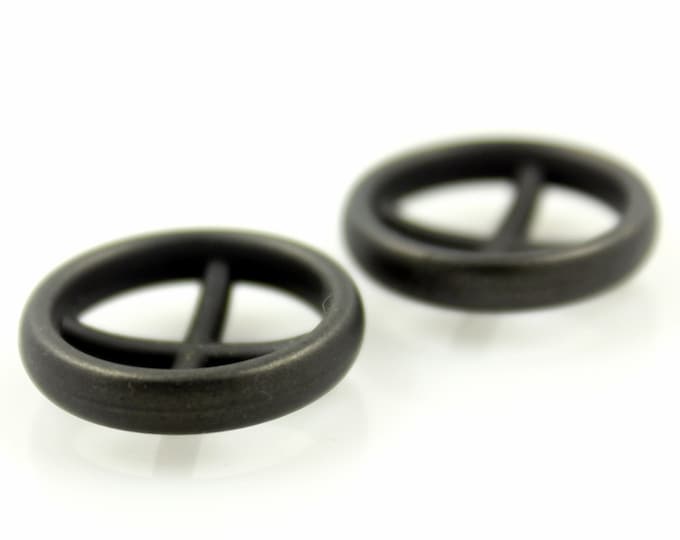 Metal Buttons - Cross Bar Gunmetal Shank Buttons - 20mm - 3/4 inch - 6 pcs