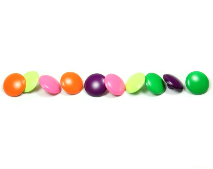 Mix and Match Color Small Round Metal Shank Buttons.  - 10mm - 3/8 inch - 10 pcs