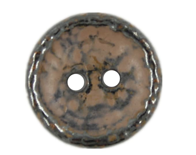 Metal Buttons - Rustic Maroon Gunmetal Metal Hole Buttons - 15mm - 5/8 inch - 6 pcs