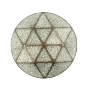 Metal Buttons - Hexagram Facets Surface Copper White Patina Metal Shank Buttons - 20mm - 3/4 inch - 6 pcs